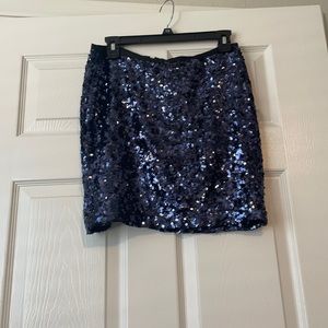 Blue sequin skirt